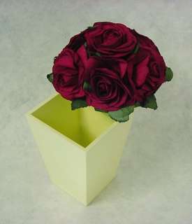  Paper Rose Flower on open top Wooden Pot Gift Box Party Wedding 