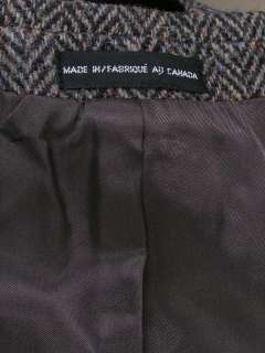 Harris Tweed Sport Coat Gray Gray Black Brown Herringbone Wool 40R 