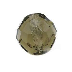  Czech Fire Polish Glass Beads 12mm Round Black Diamond (10 