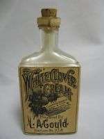 Vintage L.A. Gould White Clover Cream Bottle  