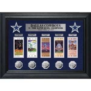   Super Bowl Ticket and Game Coin Collection Framed 