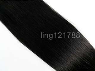 26 CLIP IN HUMAN HAIR EXTENSIONS,JET BLACK #1 100g  