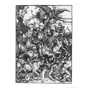  Four Horsemen of the Apocalypse by Albrecht Durer 21x29 