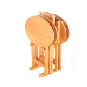   piece Honey Maple Oval Tray Table Set , (F68120)