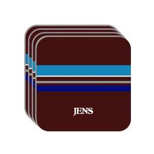 Personal Name Gift   JENS Set of 4 Mini Mousepad Coasters (blue 