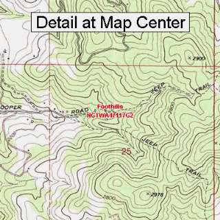   Topographic Quadrangle Map   Foothills, Washington (Folded/Waterproof