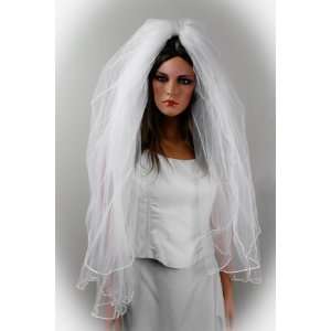  White Two Tiered Fingertip Length Bridal Veil Toys 