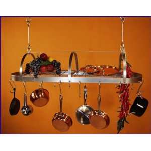 HSM Stainless Steel Oval Ceiling Mount Pot Rack with Arches and with 