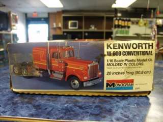 this Monogram Kenworth W 900 Conventional 1/16 Scale Semi Truck Model 