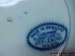Antique English Flow Blue Plate 15 US States WM Cushman  