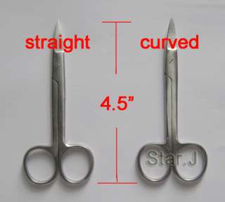 DENTAL Straight Curved Serrated Crown Scissors 4.5  