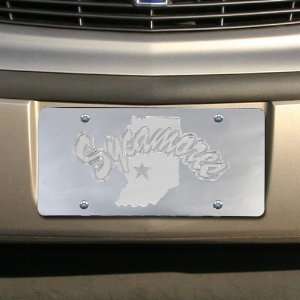 NCAA Indiana State Sycamores Silver Mirrored Team Logo License Plate 