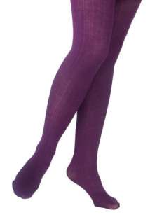Comfy Sweater Knit Tights in Violet  Mod Retro Vintage Tights 