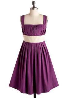 Kennebunkport Dress in Starboard   Purple, White, Pleats, Wedding 