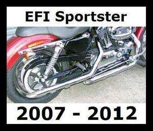 Harley SPORTSTER Slash Cut Drag Exhaust Pipes 2007 2012 Nightster 