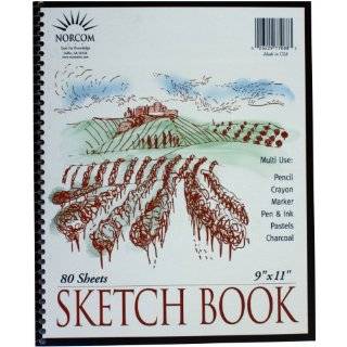 Norcom Wirebound Sketchbook, 11 x 9 Inches, 80 Sheets, White (77088 12 