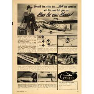  1947 Ad Cessna 120 Two Passenger Private Plane Salesman 