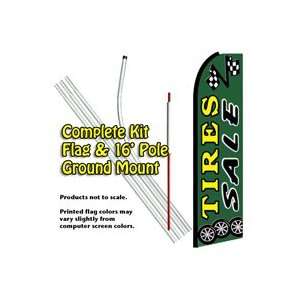 com Tires Sale (Green) Feather Banner Flag Kit (Flag, Pole, & Ground 