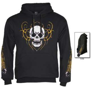 Skull Mens Hoodie Gothic Indie Clothe  