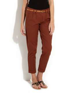 Chocolate (Brown) Chocolate Belted Ankle Grazer Chinos  239283227 