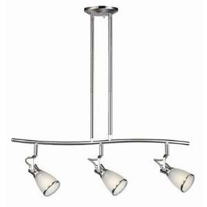  Three Light Floating Track Light in Brushed Steel