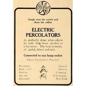  1907 Ad Electric Percolators G&E Cooking Appliances 