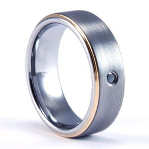 8mm Mens / Womans Tungsten Carbide Ring with 2 Tone 18Kt Gold Plated 
