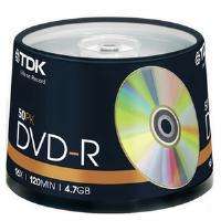 100PK TDK 16X Logo DVD R DVDR Blank Disc Media 4,7GB with Cake Box 