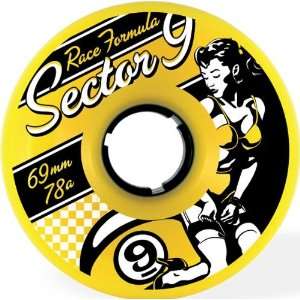 Sector 9 Race 78a 69mm Yellow Slalom Skate Wheels  Sports 