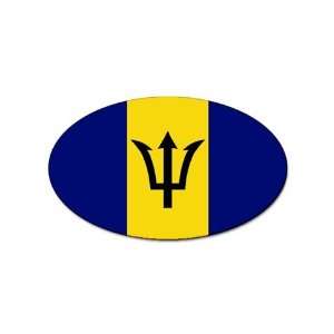  Barbados Flag Oval Magnet