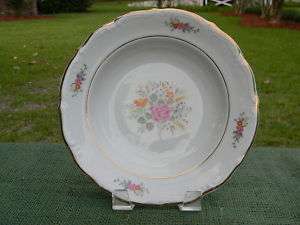Walbrzych Poland Fine China Floral Bouquet Rimmed Bowl  
