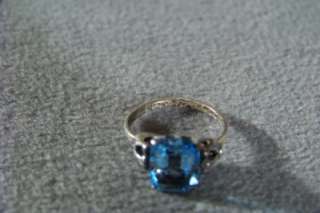   STERLING SILVER SARAH CONVENTTRY LONDON BLUE TOPAZ FANCY BOLD RING 7