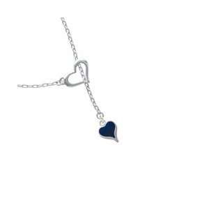  Small Long Blue Heart Heart Lariat Charm Necklace Arts 