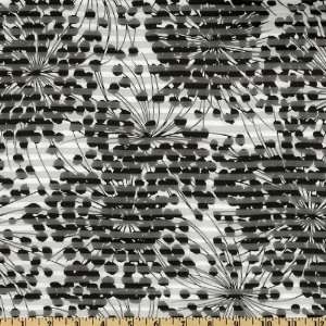  44 Wide Jacquard Silk Chiffon Dandelion Black/White Fabric 