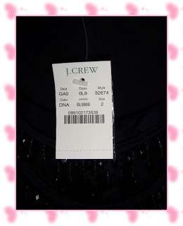 Authentic NWT Jcrew Women 100% Silk Short Sleeve Blouse Shirt Top Navy 