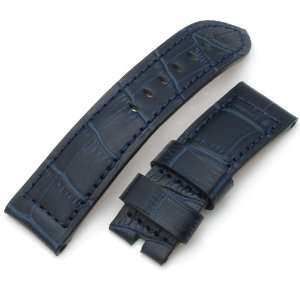  CrocoCalf (Croco Grain) 24mm Ocean Blue Watch Strap for 