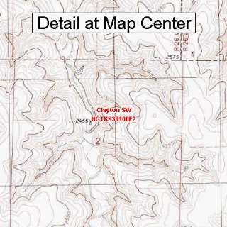USGS Topographic Quadrangle Map   Clayton SW, Kansas (Folded 