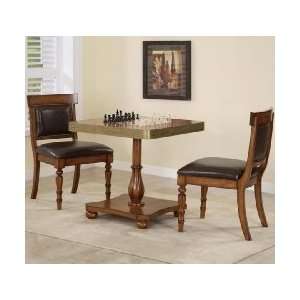    Woodland Oak Antique Brass Game Table & Chairs Set