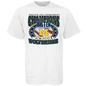 Michigan Wolverines 2006 Big Ten Baseball Champions White T shirt 