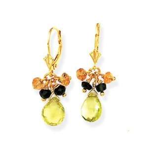  Vermeil topaz citrine and tourmaline earrings Jewelry