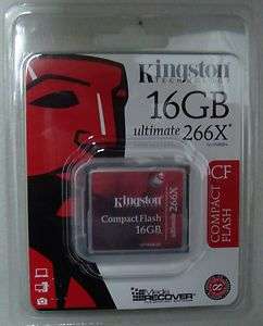 New Genuine Kingston 16GB, 266x Ultimate 2 Compact Flash Memory Card 