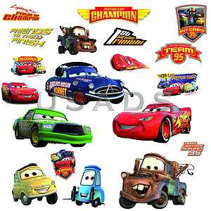 Disney Pixar Cars Piston Cup Champs 19 Wandtattoo Wandsticker NEU 