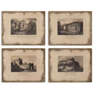    Set of 4 Architectural Structure Art Accents