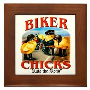    Framed Tile Biker Chicks Women Girls Rule the Road 