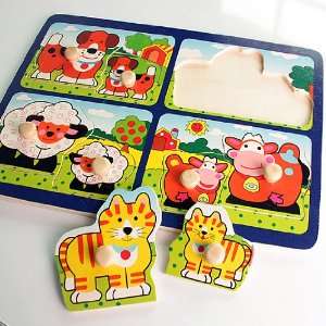   Vivid pretty funny colorful wooden animal jigsaw puzzle Toys & Games
