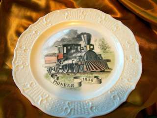 1950 Train Plate~Pioneer Delano Studios hand clr  