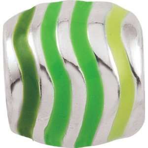 Persona Sterling Silver Green Apple River Charm fits Pandora, Troll 