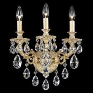  Schonbek Milano Collection 3 Light Crystal Wall Sconce 