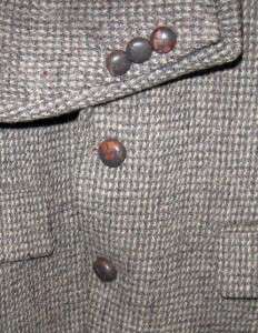   Gray Wool Blazer Sport Coat Jacket Handwoven Scotland 38 R  