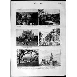  1892 Bolsover Castle Chatsworth Haddon Church Buxton